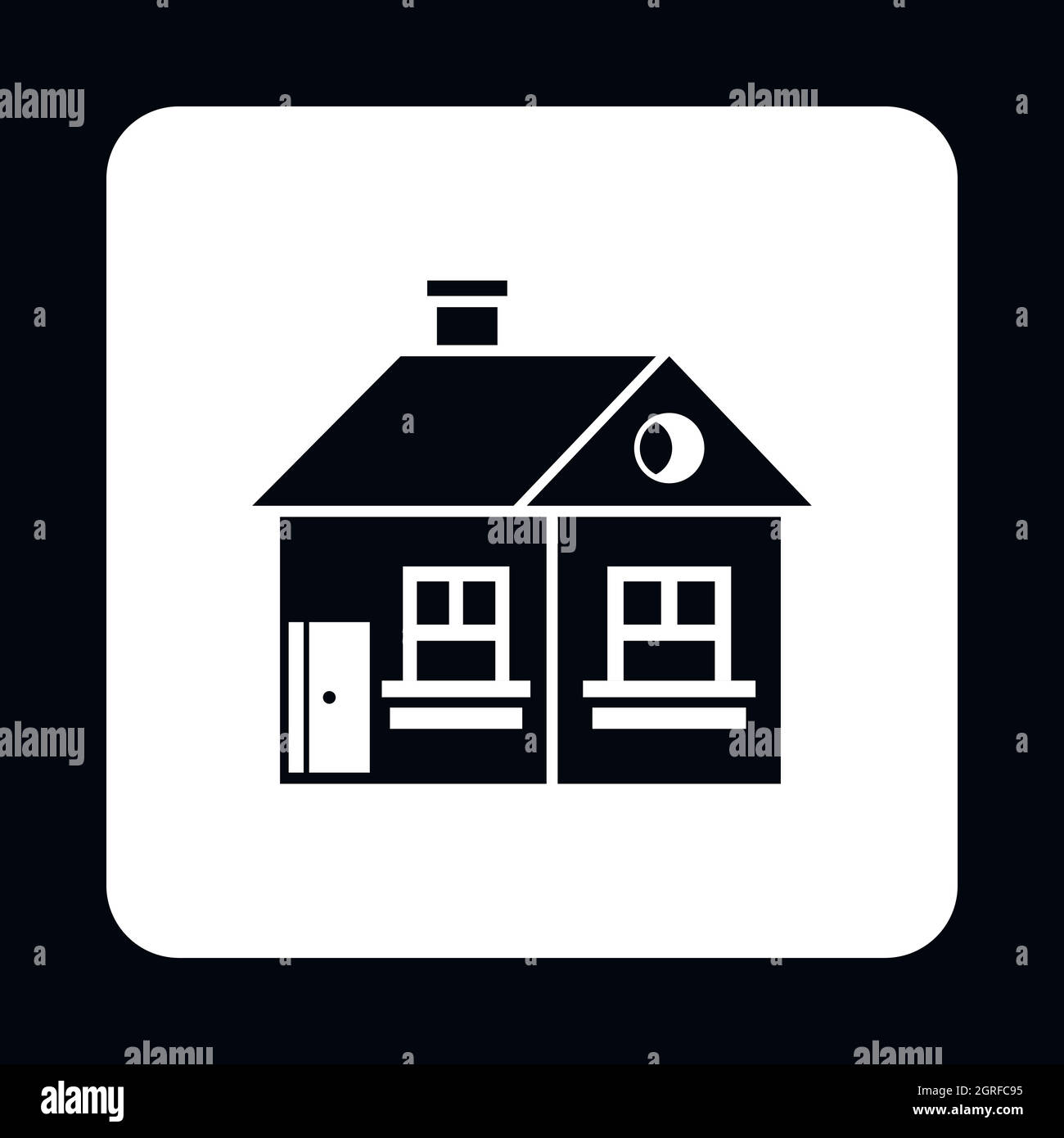 Großen einstöckigen Haus-Symbol, einfachen Stil Stock Vektor