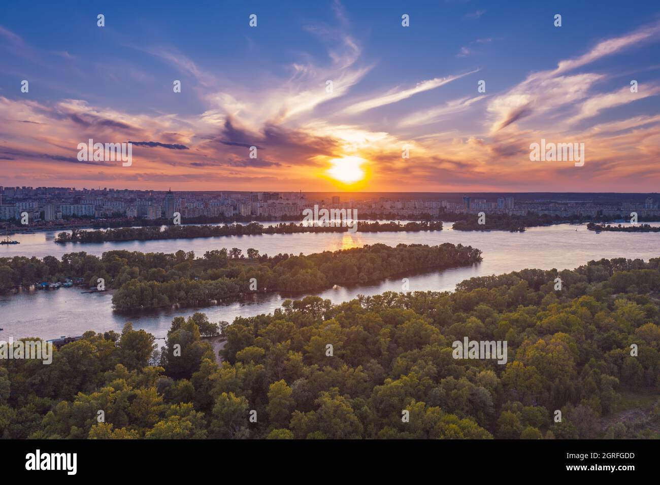 Ländliche Sommer Sonnenuntergang Stockfoto