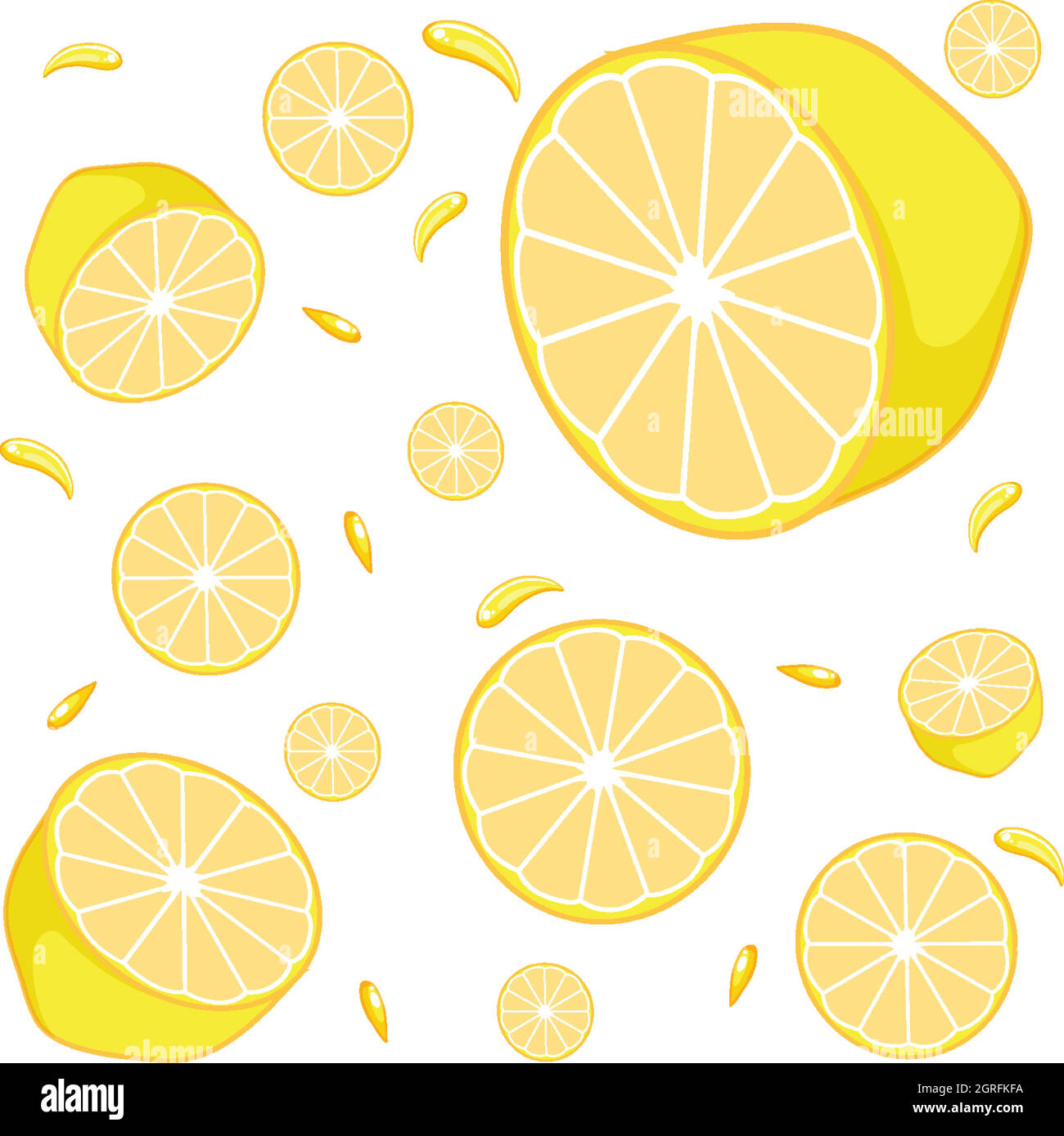 Nahtloses Hintergrunddesign mit gelben Zitronen Stock Vektor