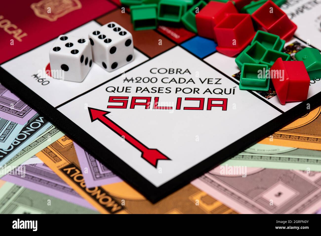 Spanische Sprache Monopoly Brettspiel Stockfoto