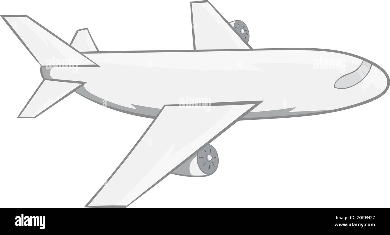 Flugzeug-Symbol, schwarz Stil Monochrom Stock Vektor