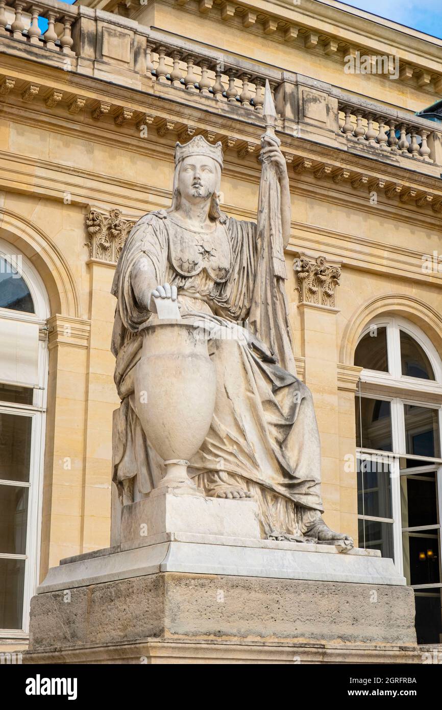 Frankreich, Paris, von der UNESCO zum Weltkulturerbe ernannte Region, der Palais Bourbon, Leiter der Nationalversammlung Stockfoto