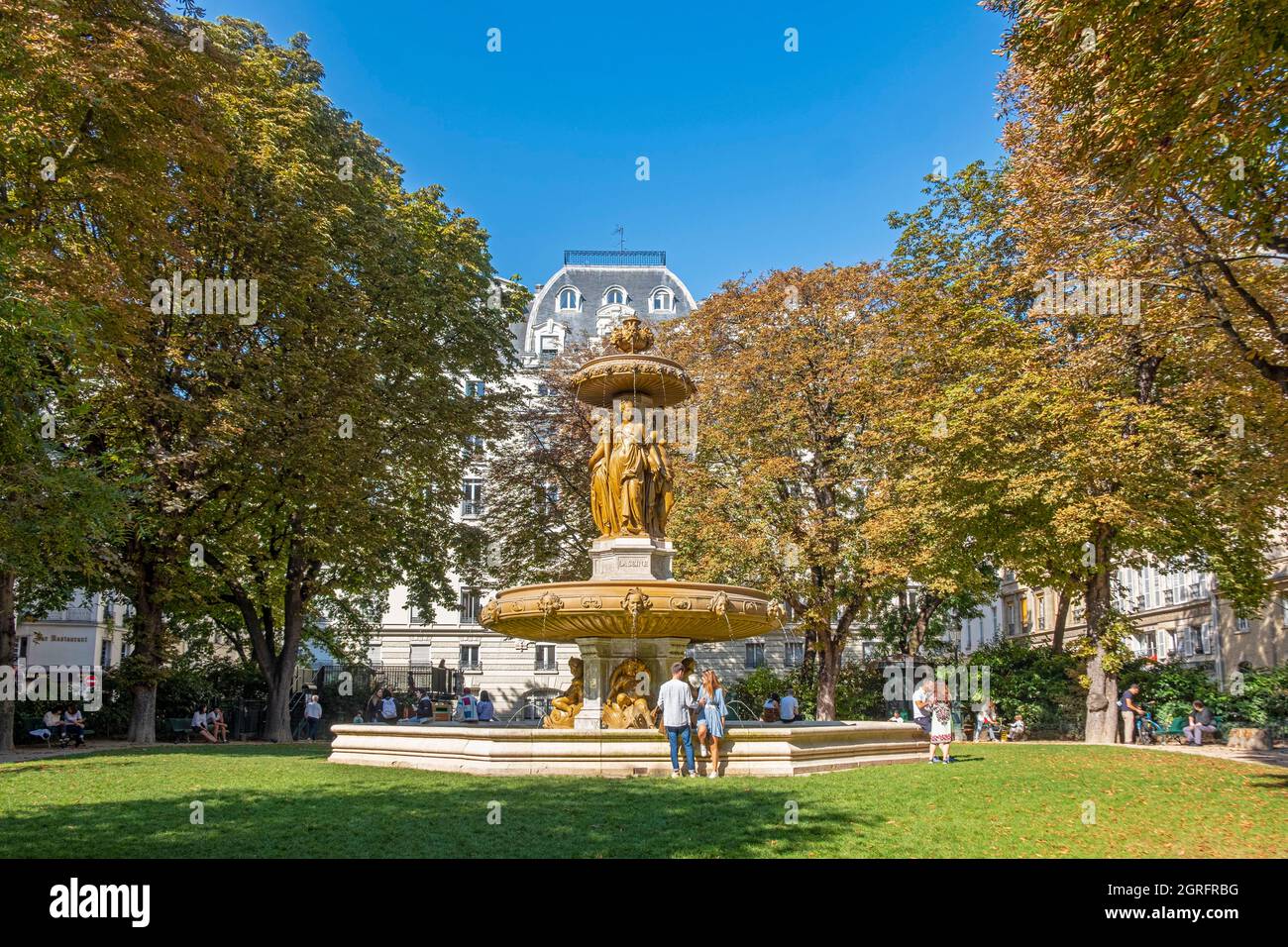 Frankreich, Paris, Louvois-Platz, Louvois-Brunnen Stockfoto