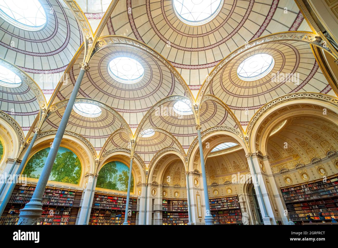 Frankreich, Paris, Nationales Institut für Kunstgeschichte (INHA), Richelieu-Bibliothek, Labrouste-Raum Stockfoto