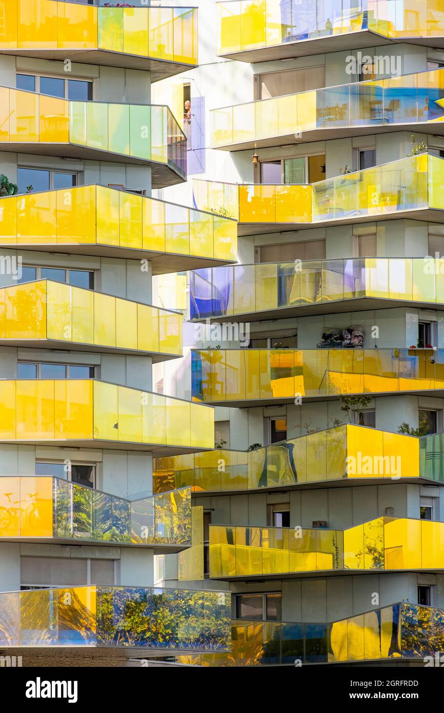Frankreich, Paris, sozialer Wohnungsbau, Kabinett Tribu, 2016, quai d'Austerlitz, 75013 Stockfoto