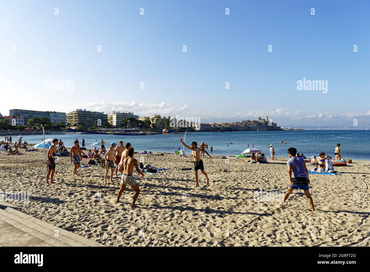 Frankreich, Alpes-Maritimes, Antibes, Ponteil Beach Stockfoto