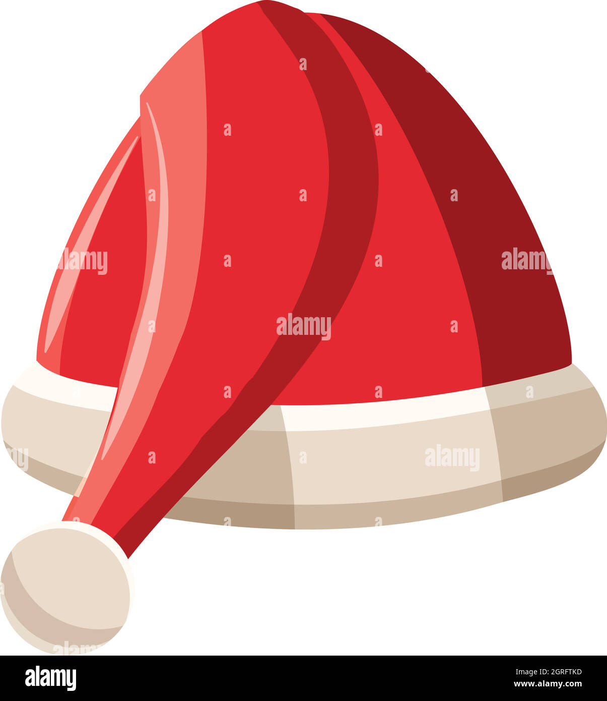 Weihnachtsmütze Ikone, Cartoon-Stil Stock Vektor