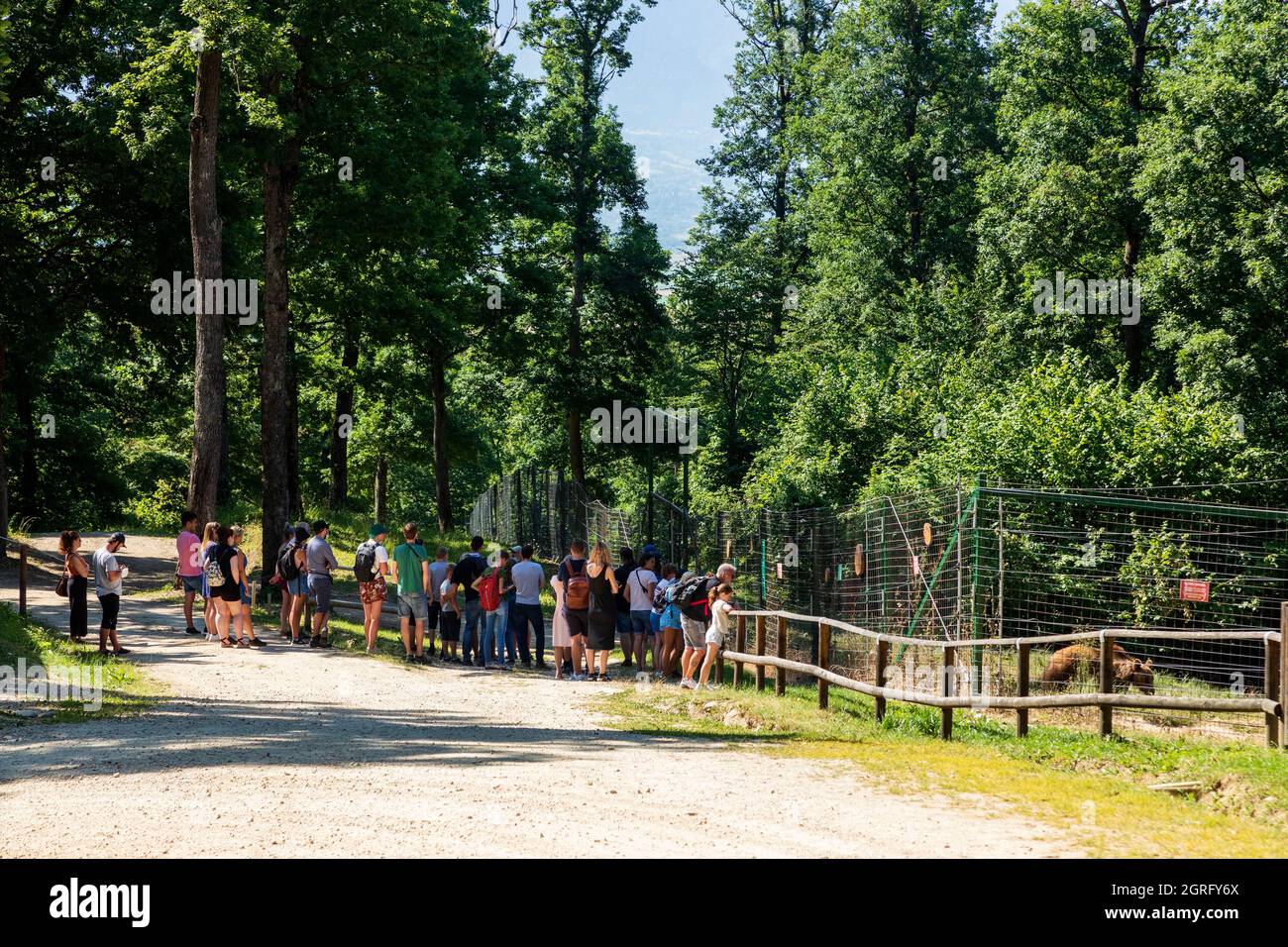 Rumänien, Siebenbürgen, Zarnesti, Heiligtum der Freiheit Bär, touristischen Besuch Stockfoto