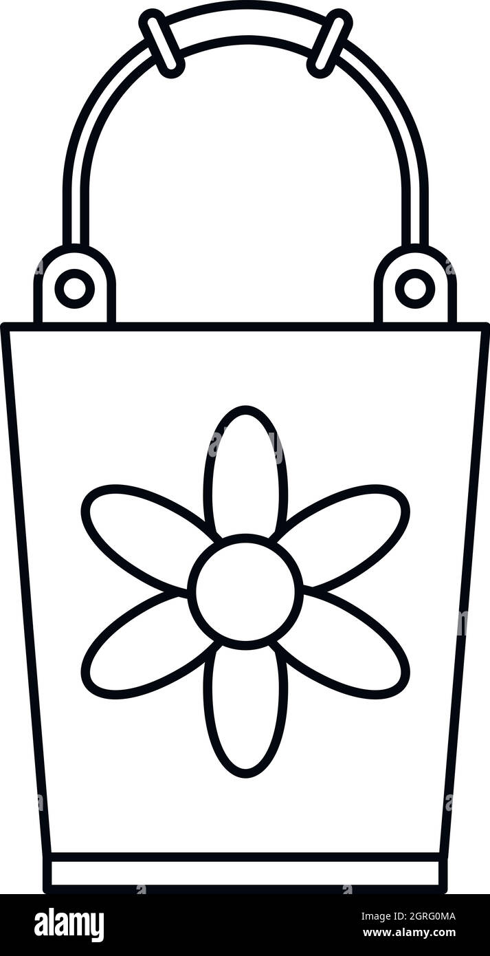 Gartenwanne Symbol, Umriss-Stil Stock Vektor