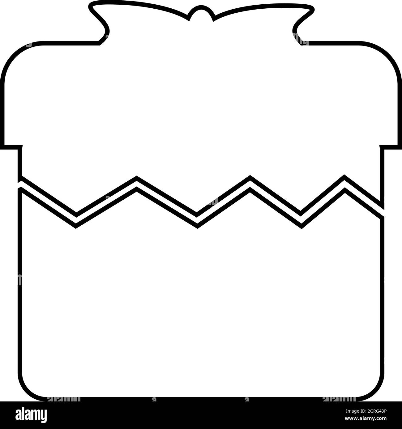 Weihnachts-Box Symbol, Umriss-Stil Stock Vektor