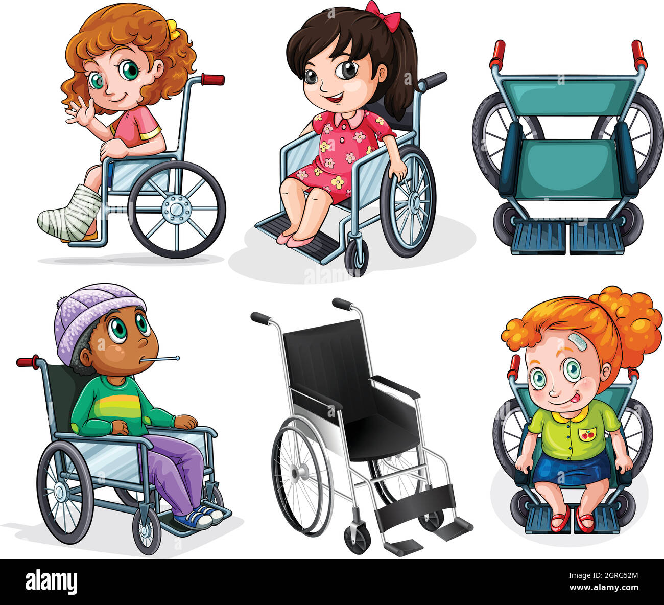 Behinderte Patienten mit Rollstühlen Stock Vektor