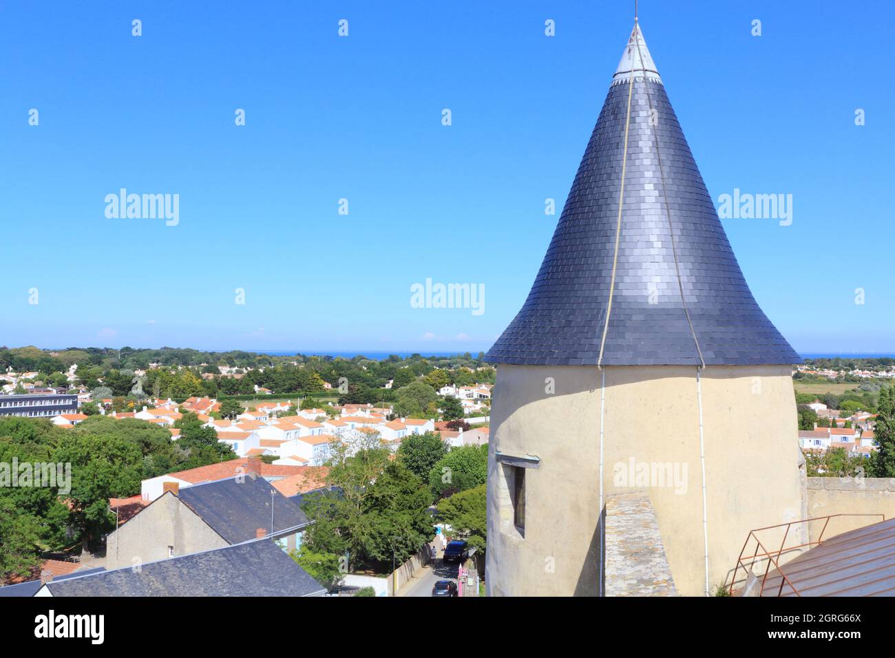Frankreich, Vendee, Noirmoutier Island, Noirmoutier en l'ile, Blick vom Burgturm Stockfoto