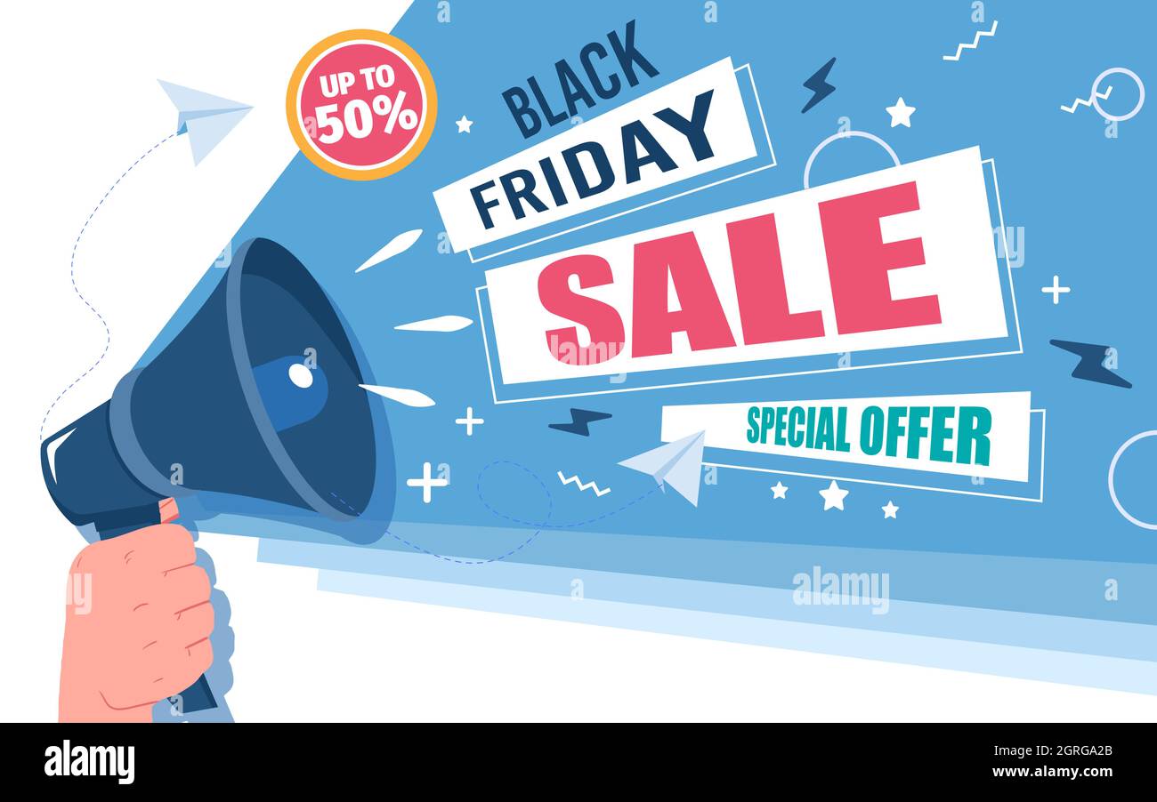 Black Friday-Sonderangebot bis zu 50 % Stock Vektor