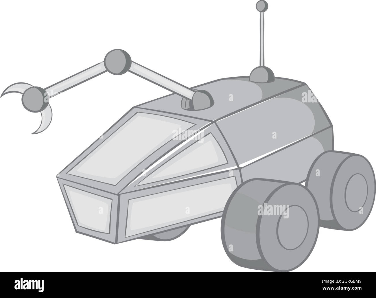 Mars Exploration Rover Symbol schwarz Stil Monochrom Stock Vektor