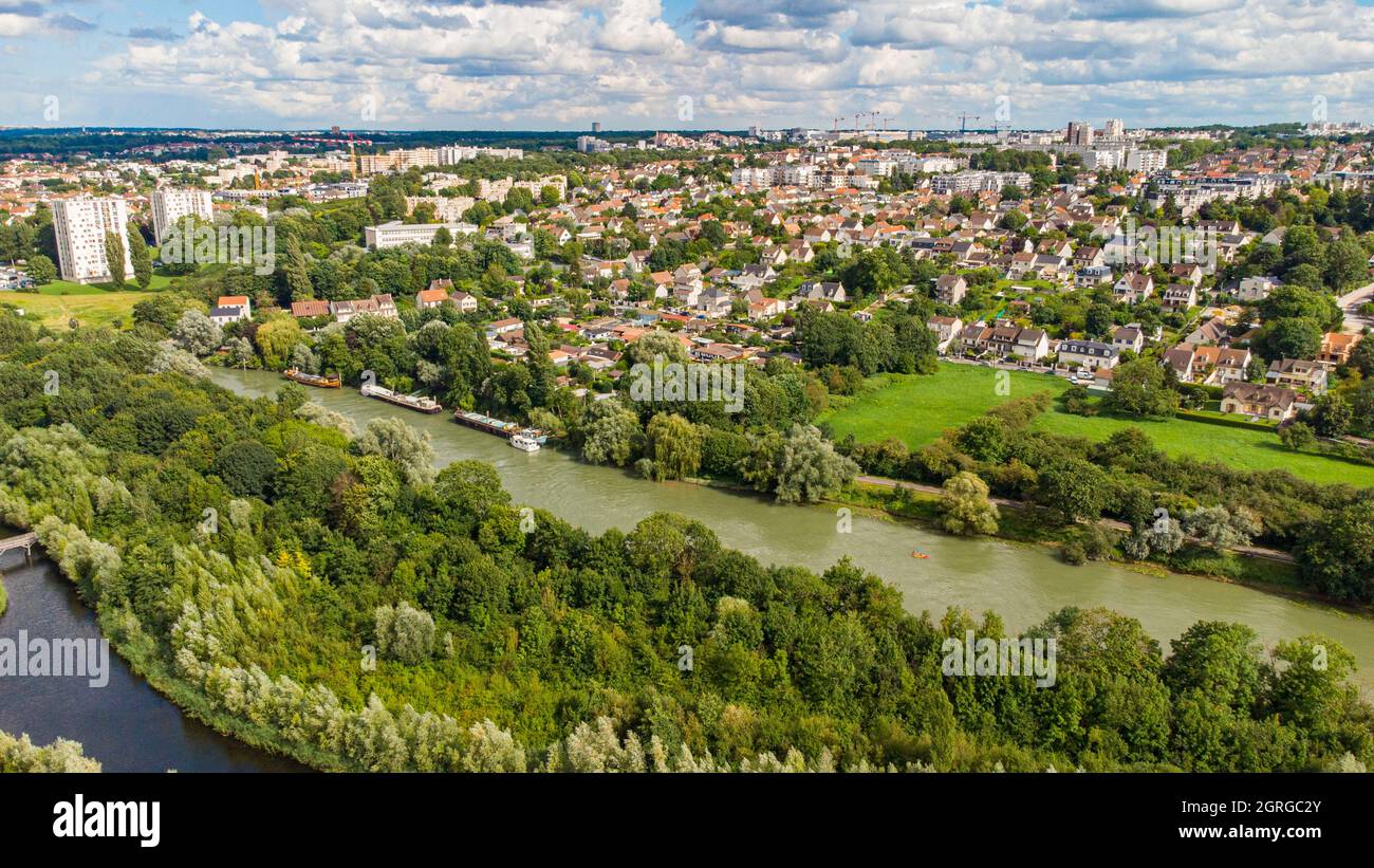 Frankreich, seine Saint Denis, die Marne und Noisy le Grand (Luftaufnahme) Stockfoto