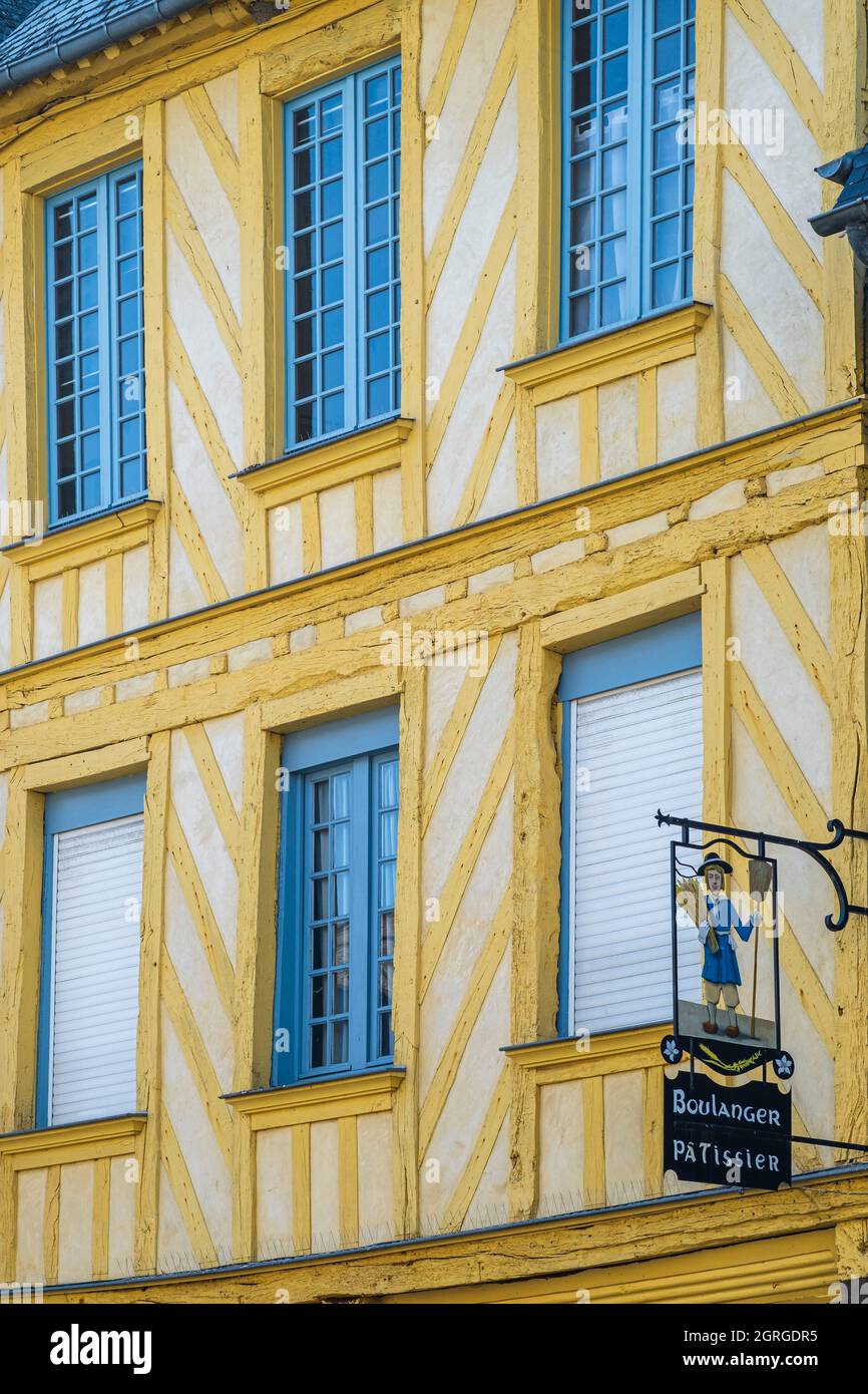 Frankreich, Ille-et-Vilaine, Dol-de-Bretagne, Zwischenstopp-Stadt entlang der GR 34 Wanderweg oder Zollweg, Haus des historischen Zentrums Stockfoto