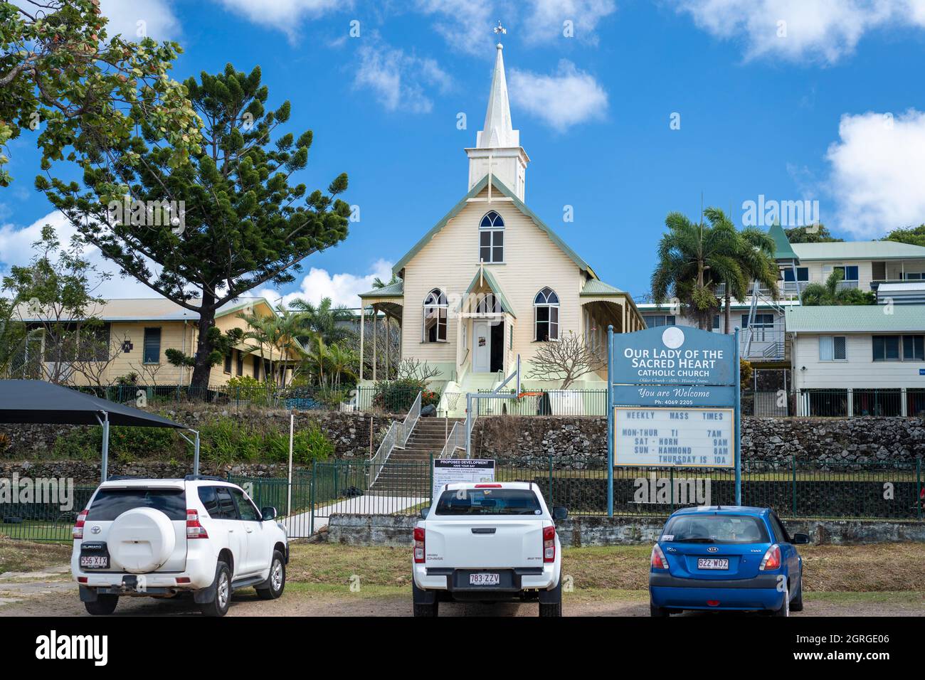 Katholische Kirche „Our Lady of the Sacred Heart“, Thursday Island, Torres Straits, Far North Queensland, Australien Stockfoto