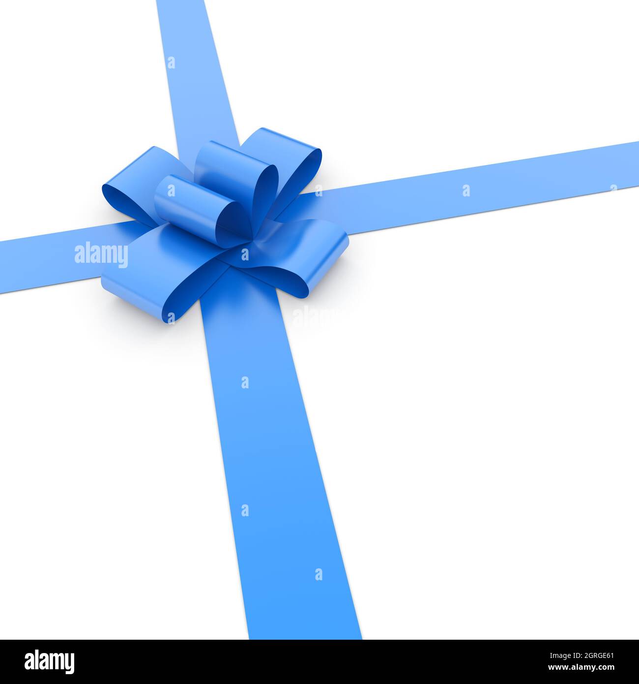 Blaue Schleife auf weißem Hintergrund. 3d-Bild Stockfoto