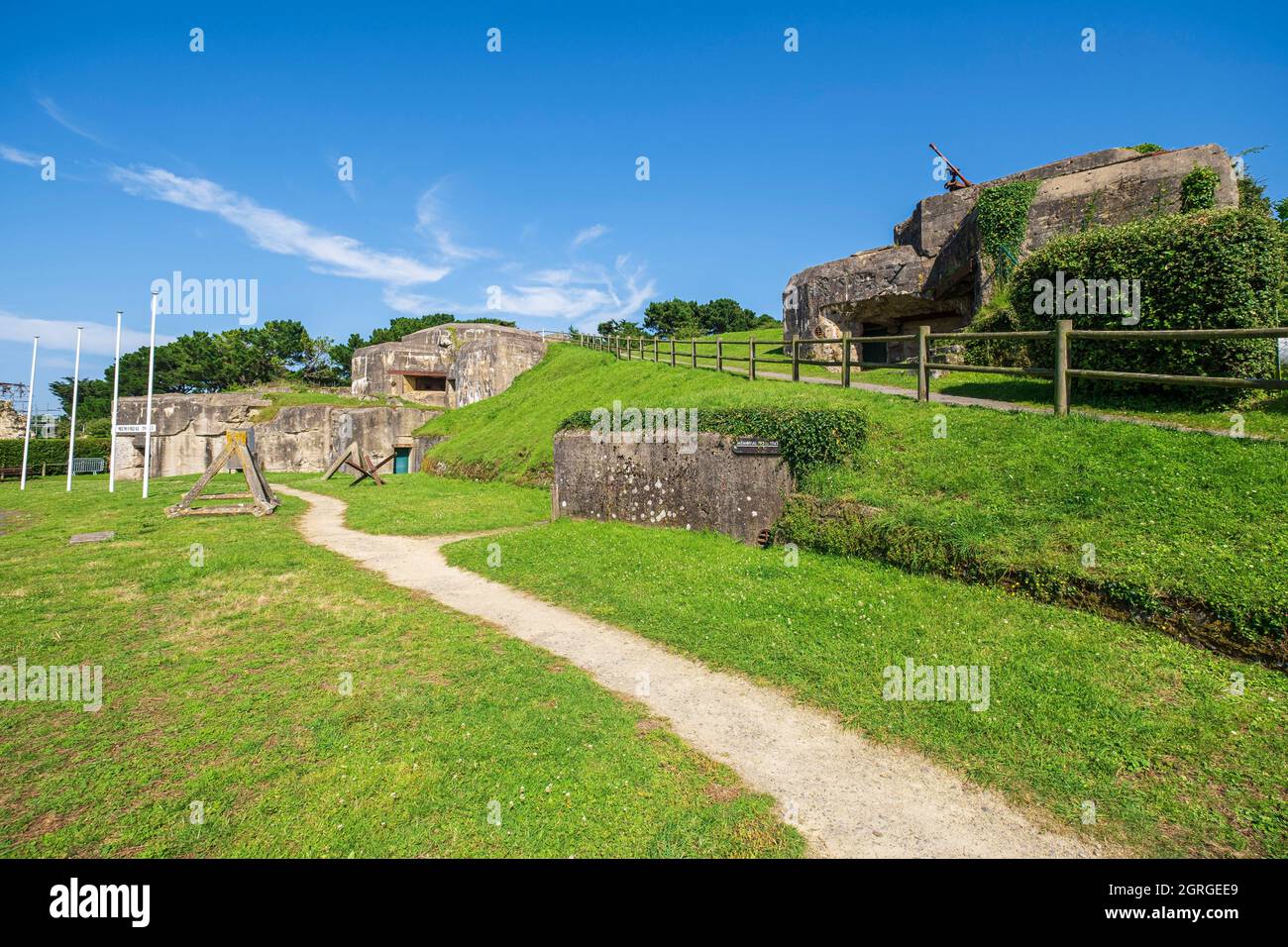 Frankreich, Ille-et-Vilaine, Saint-Malo, Saint-Servan-Viertel entlang des Wanderweges GR 34 oder Zollweges, Cité d'Aleth Festung, Reste der deutschen militärischen Besetzung während des Zweiten Weltkriegs Stockfoto