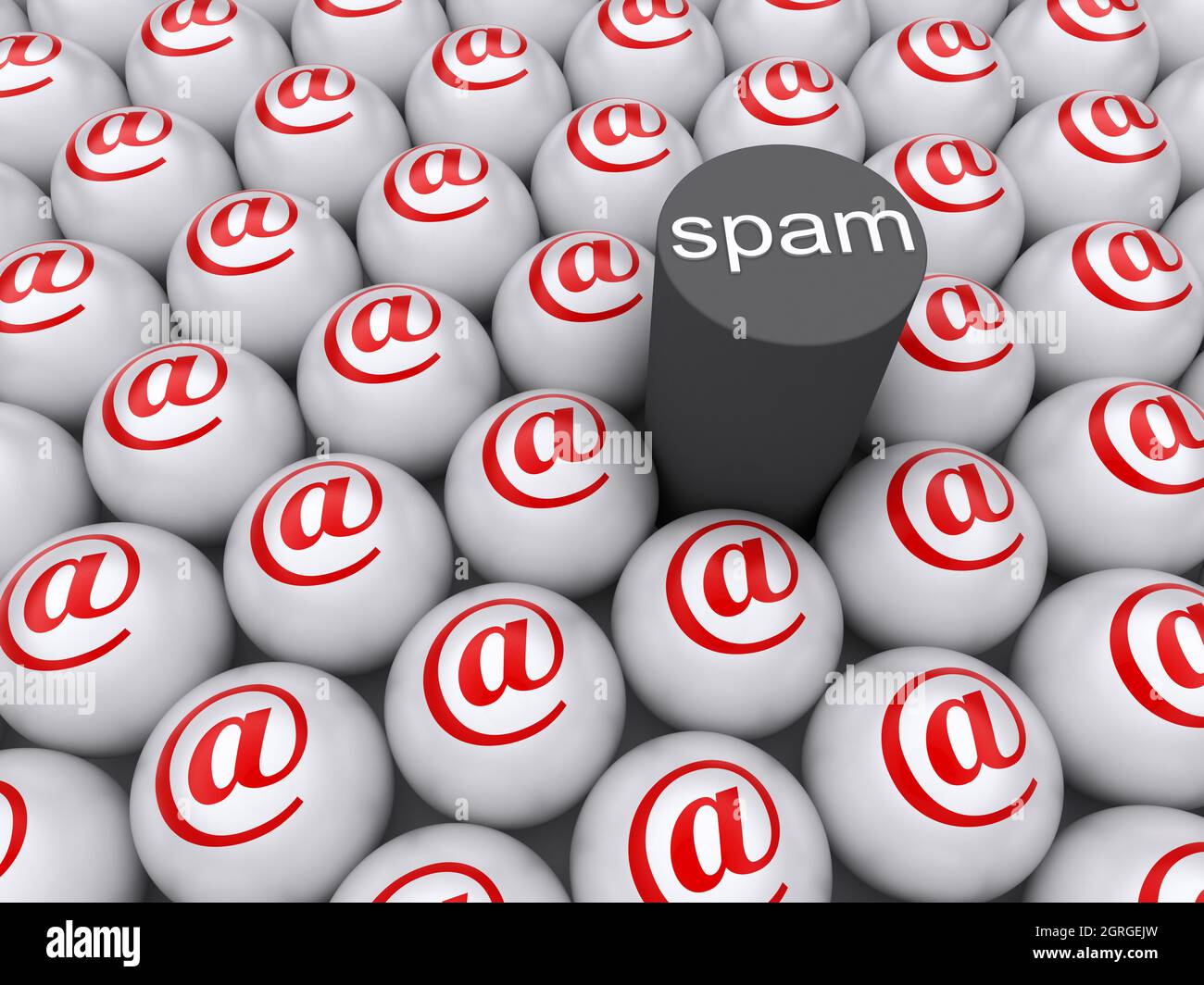 Spam in der E-Mail-Mailbox. 3d-gerenderte Illustration Stockfoto