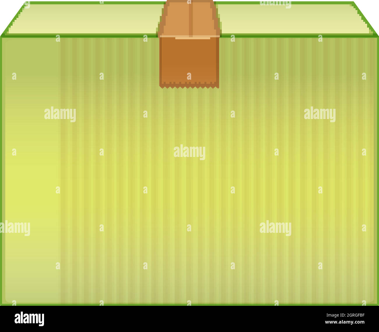 Grüne Schachtel mit braunem Klebeband oben Stock Vektor