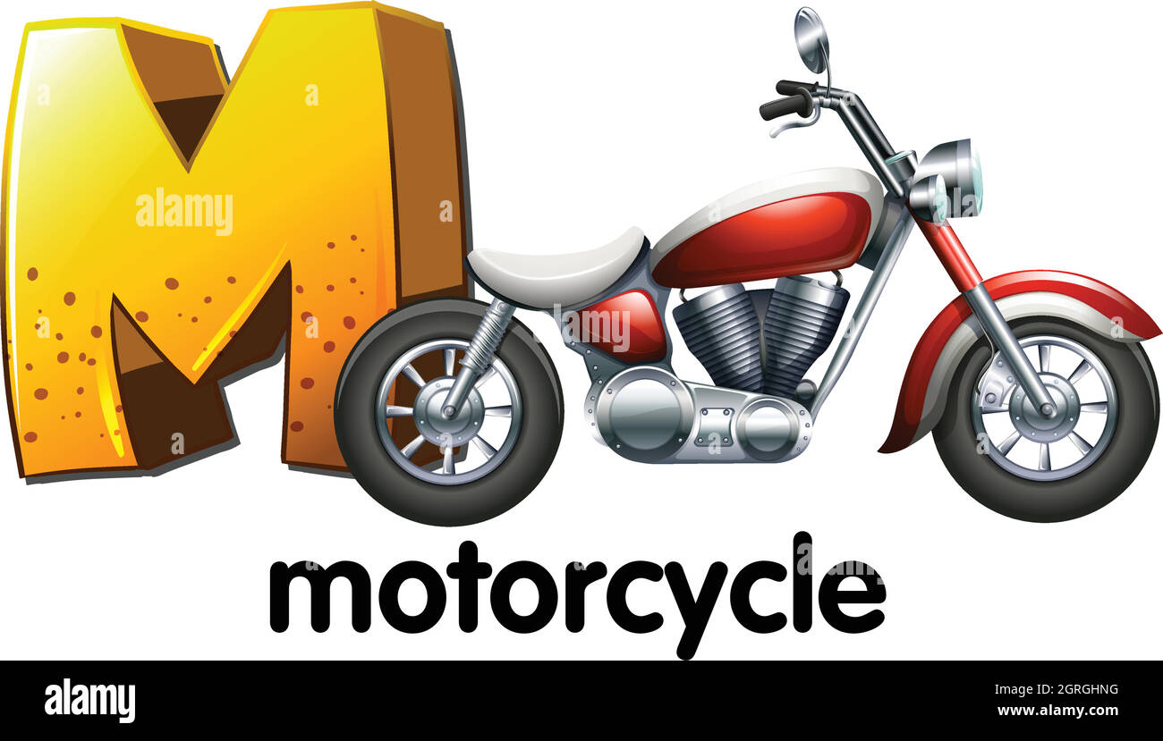 Ein Buchstabe M für Motorrad Stock Vektor