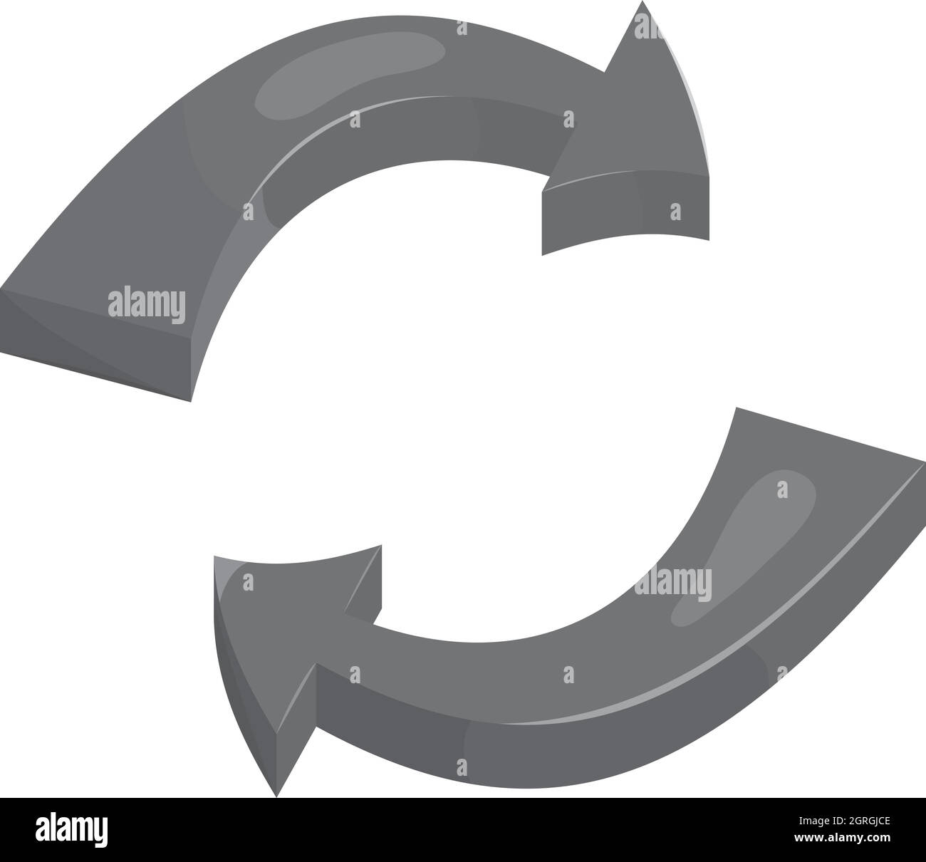 Rotations-Pfeile-Symbol, schwarz monochrome style Stock Vektor