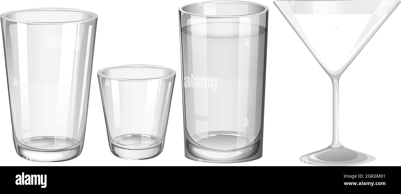 Vier Arten von Gläsern Stock Vektor