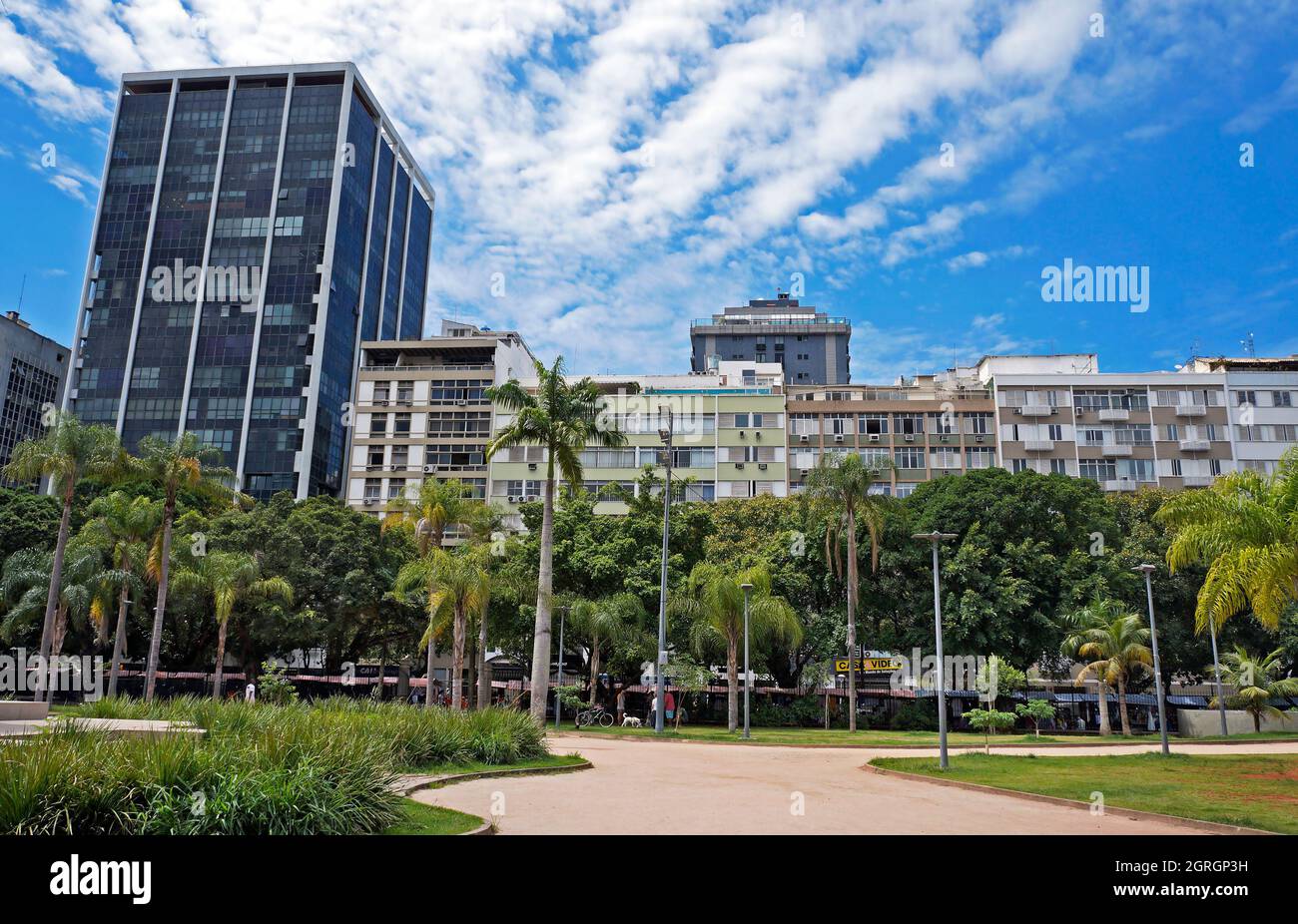 RIO DE JANEIRO, BRASILIEN - 20. DEZEMBER 2019: Platz „Nossa Senhora da Paz“, öffentlicher Raum in der Nachbarschaft von Ipanema Stockfoto