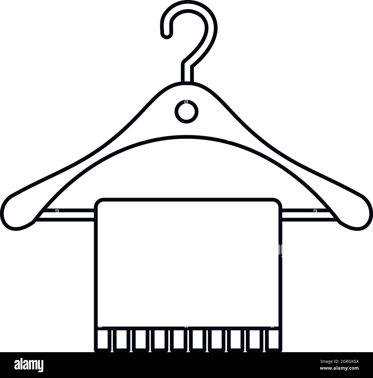 Aufhänger und Handtuch Symbol, Umriss-Stil Stock Vektor
