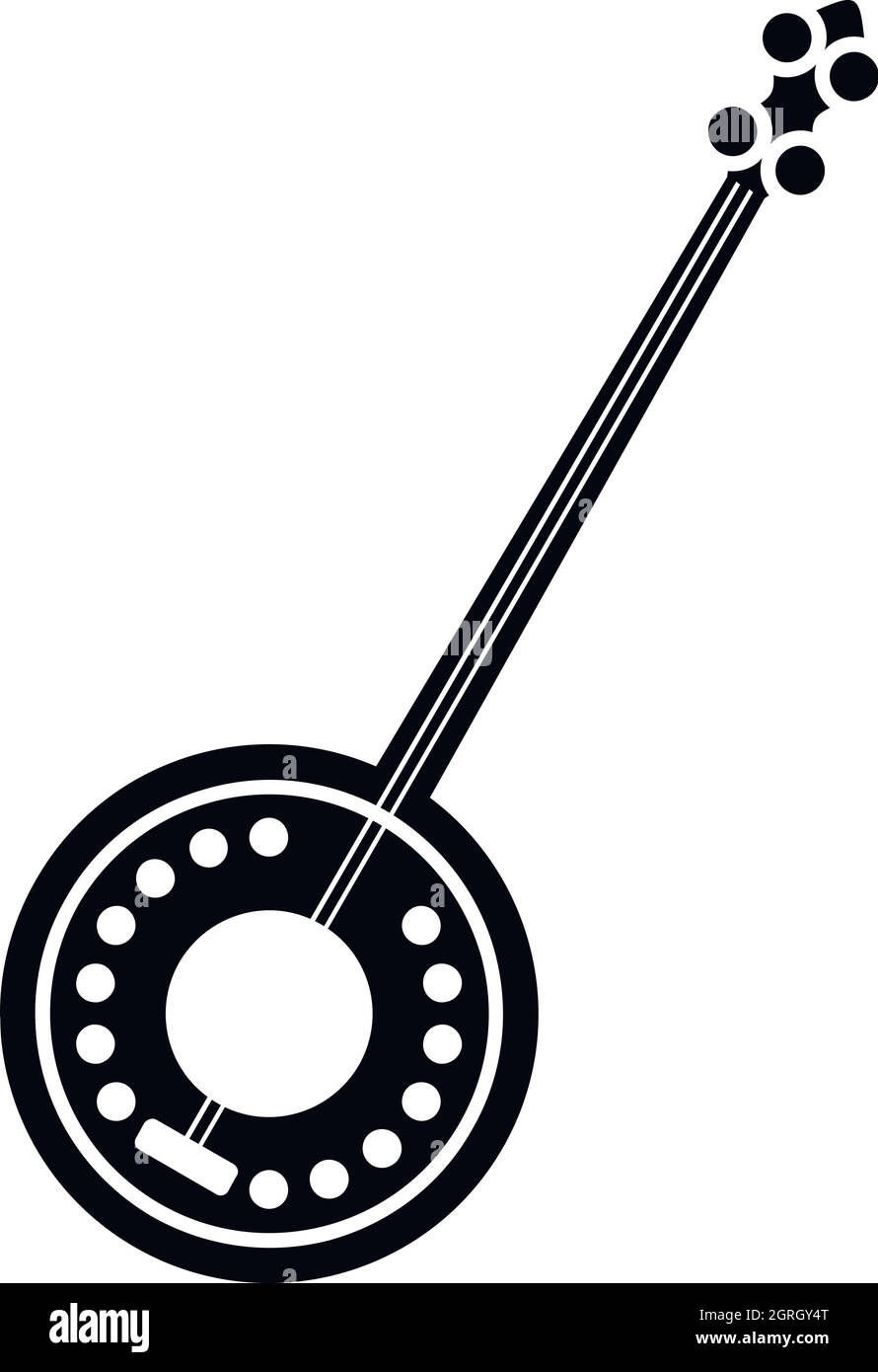 Banjo-Symbol im einfachen Stil Stock Vektor