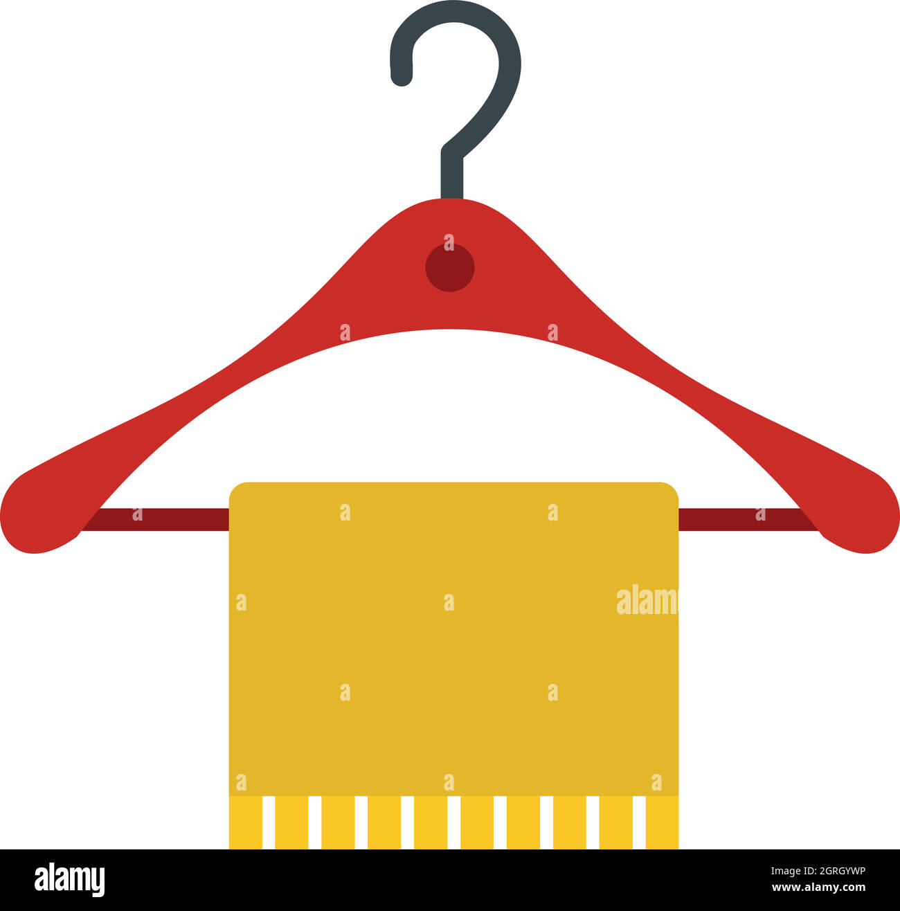 Aufhänger und Handtuch Symbol, flachen Stil Stock Vektor