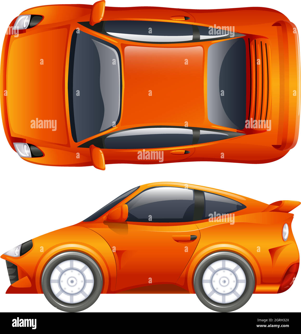 Ein orangefarbenes Fahrzeug Stock Vektor