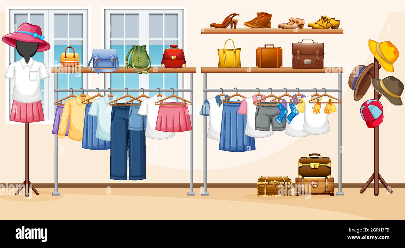 Inneneinrichtung im Umkleidekabinen-Hintergrund Stock Vektor