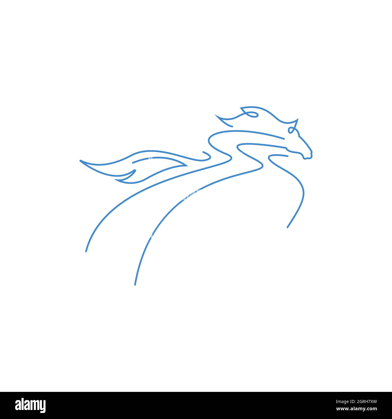 Abstraktes Pferd Linie Illustration Logo. Linien Kunst Zeichnung Pferd modernes Logo Vektor Symbol Symbol Illustration Design Stock Vektor