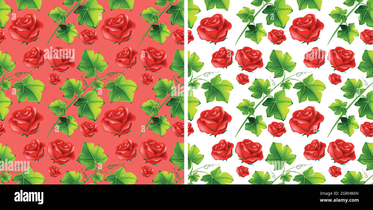Nahtloses Hintergrunddesign mit roten Rosen Stock Vektor