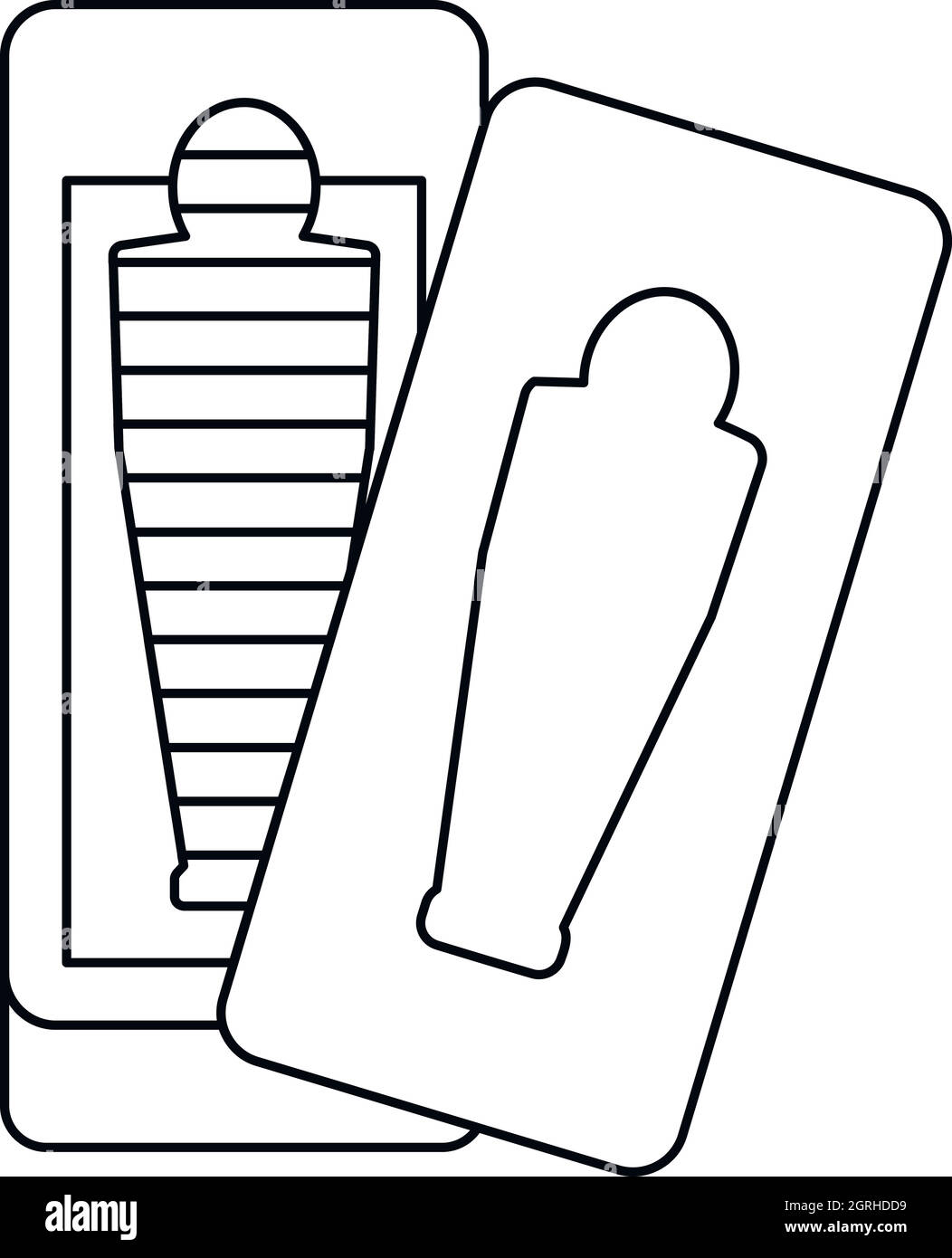 Sarkophag-Symbol, Umriss-Stil Stock Vektor