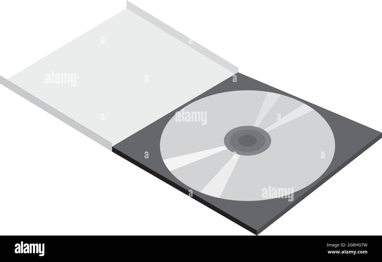 CD in der Box-Ikone schwarz Stil Monochrom Stock Vektor