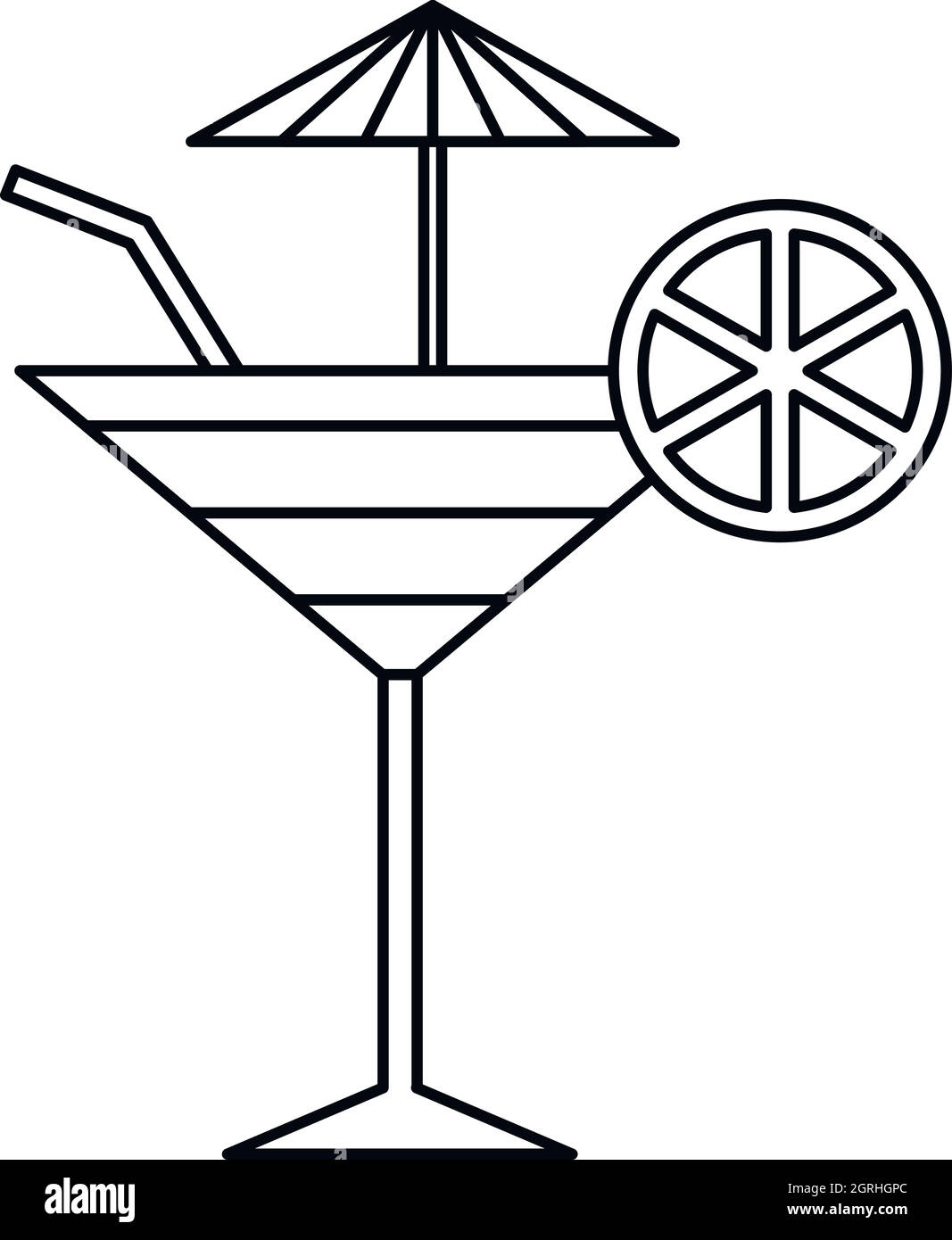 Frucht-Cocktail-Symbol, Umriss-Stil Stock Vektor