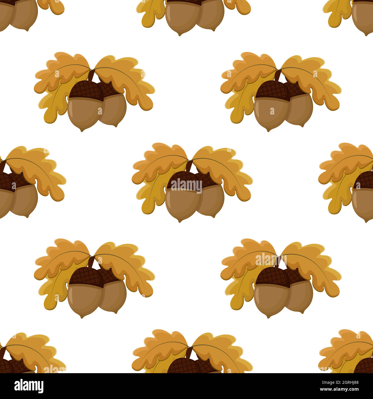 Eicheln mit nahtlosem Herbstmuster. Herbsthintergrund mit Eichenfrüchten. Vorlage für Stoff, Verpackung und Tapete, Vektorgrafik. Stock Vektor Eicheln mit nahtlosem Herbstmuster. Herbsthintergrund mit Eichenfrüchten. Vorlage für Stoff, Verpackung und Tapete, Vektorgrafik. Stock Vektor