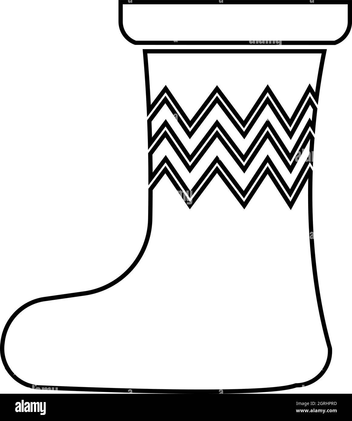 Weihnachten-Socke-Symbol, Umriss-Stil Stock Vektor