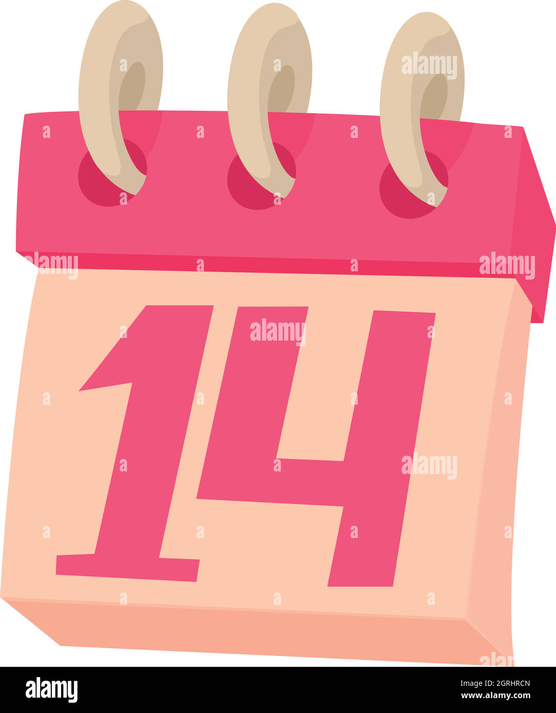 Valentinstag-Kalender-Symbol, Cartoon-Stil Stock Vektor