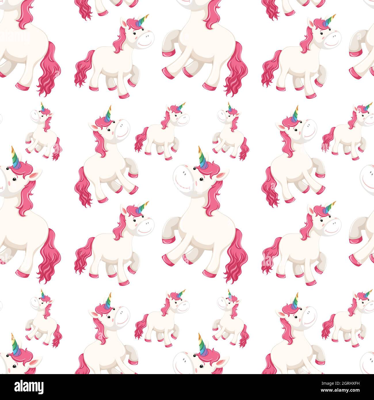 Ein nahtloser Einhorn-Hintergrund Stock Vektor