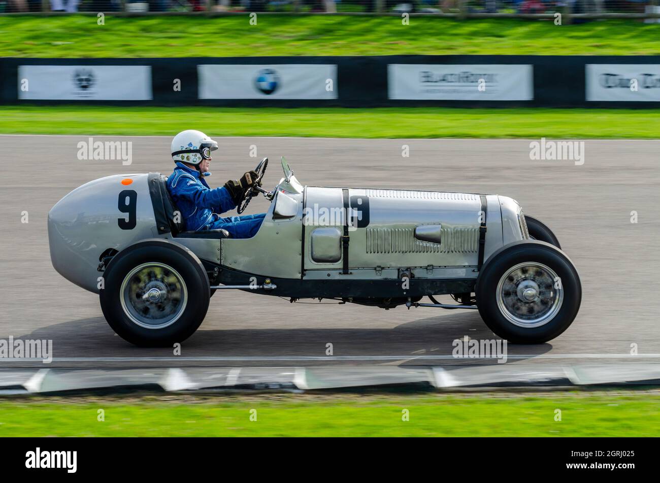 1936 ERA B-Type Chassis R11B 'Humphrey' Oldtimer-Rennen in der Goodwood Trophy beim historischen Goodwood Revival 2014 Rennen. Stockfoto