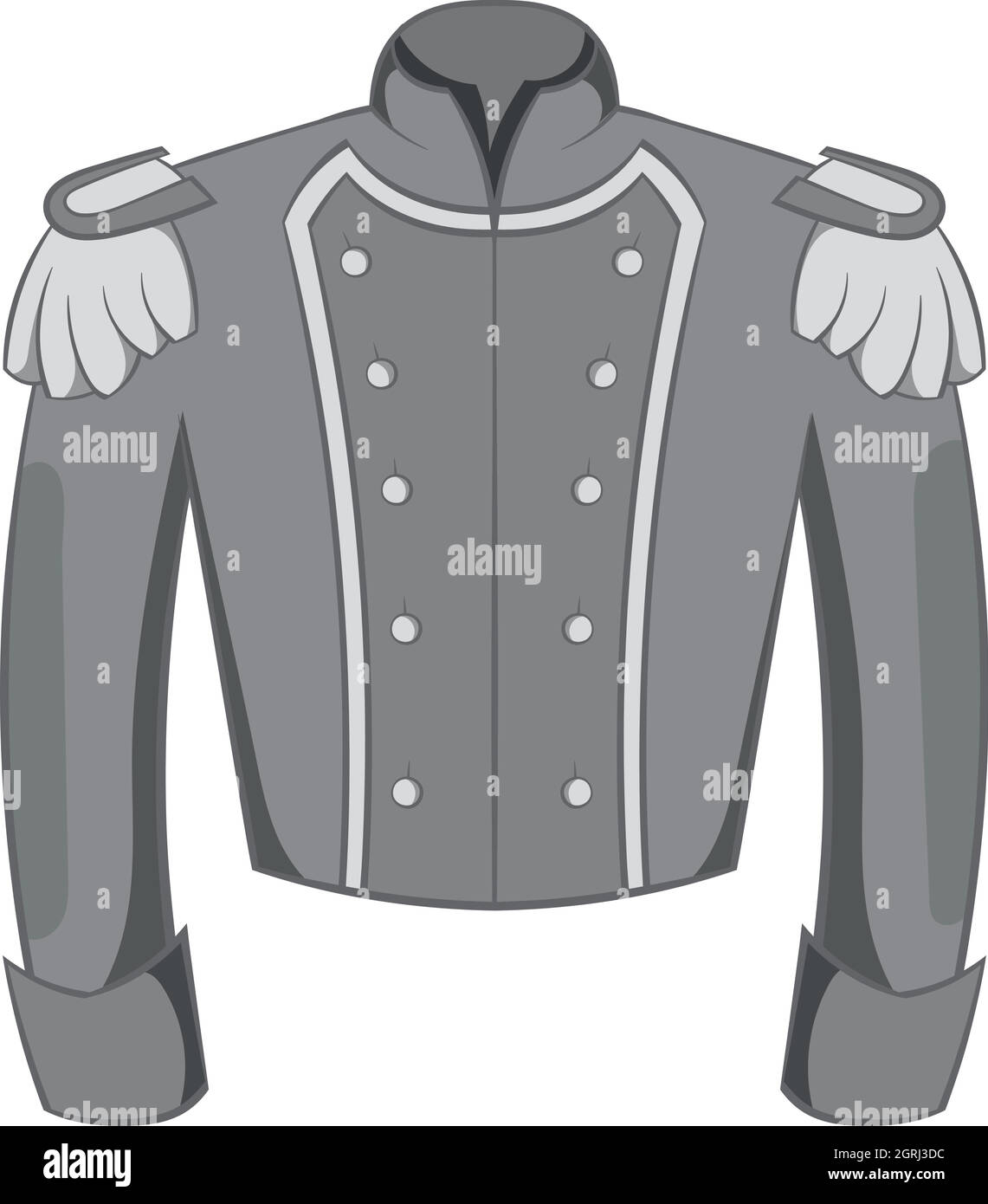Military-Jacke von Wachen Symbol, monochromen Stil Stock Vektor