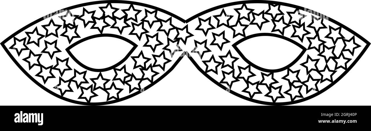 Maskensymbol, Umriss-Stil Stock Vektor