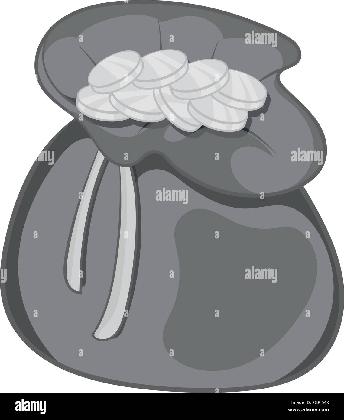 Tasche mit Dollar-Symbol, schwarz Stil Monochrom Stock Vektor