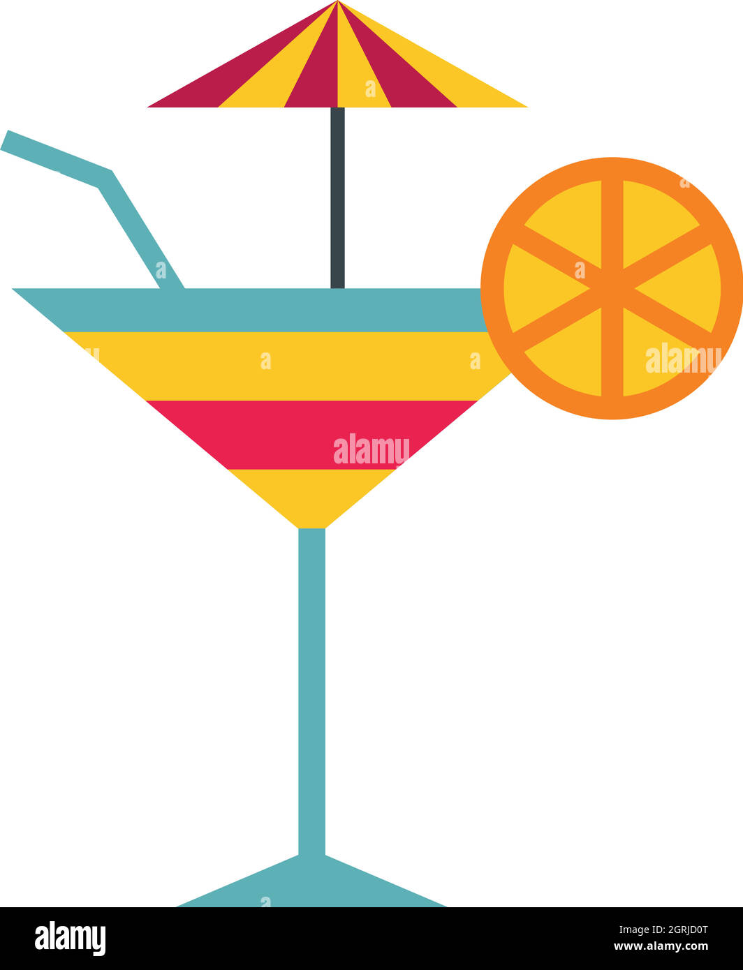 Frucht-Cocktail-Symbol, flachen Stil Stock Vektor