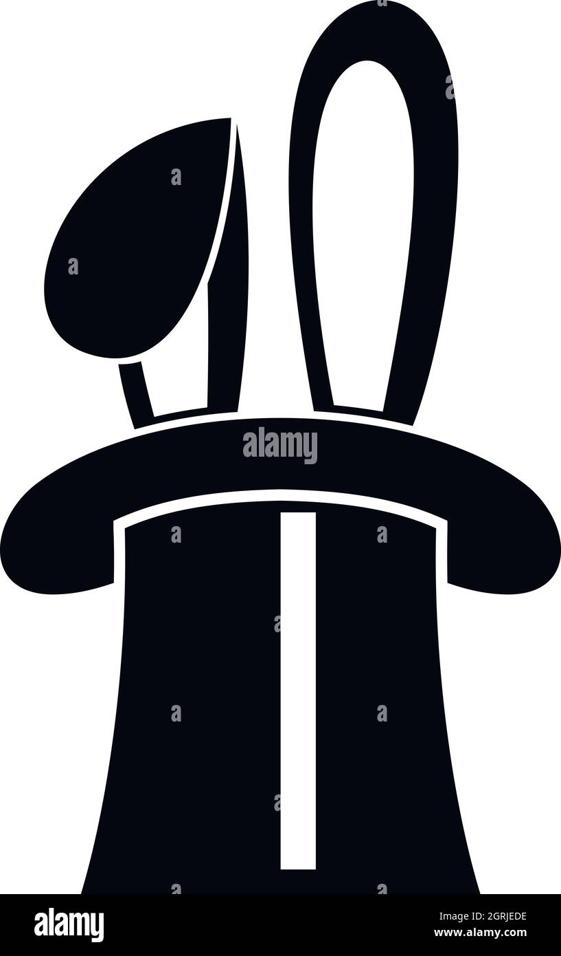Kaninchen aus einer oberen Zauberhut Symbol erscheinen Stock Vektor