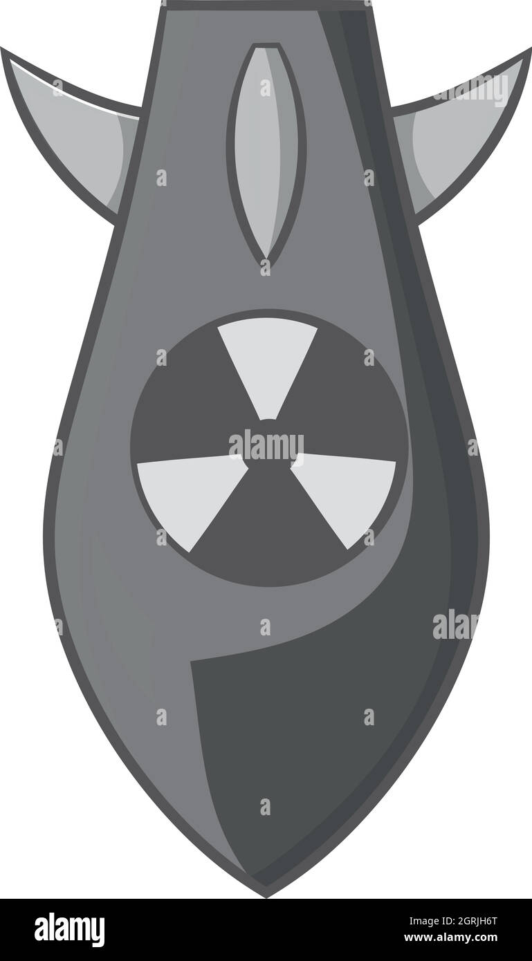 Nuklearen Sprengkopf Symbol, schwarz Stil Monochrom Stock Vektor